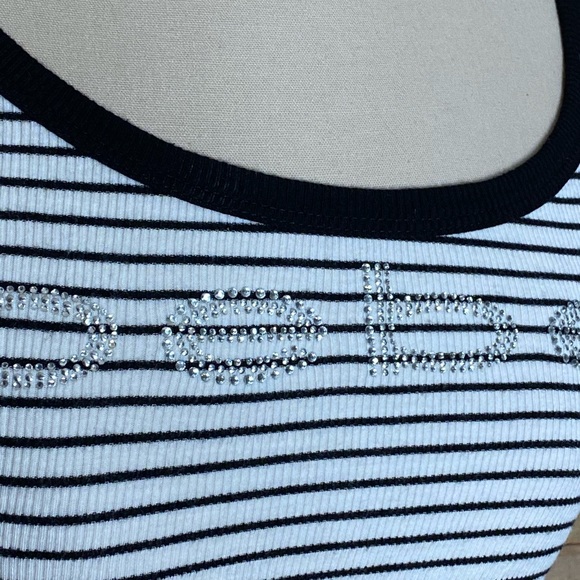 bebe Tops Bebe Rhinestone Top Black White Large Poshmark